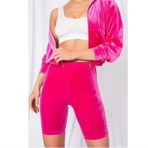 NWT Superdown hot pink velour bike shorts